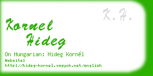 kornel hideg business card